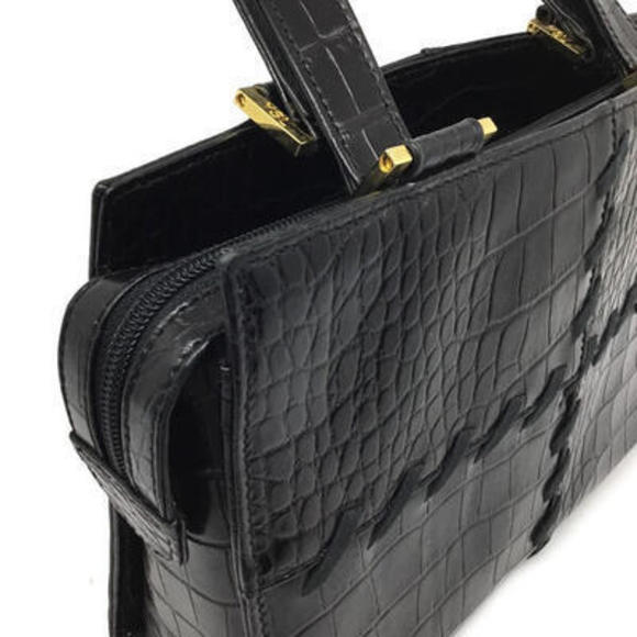 Yves Saint Laurent Crocodile Handbag Black - Picture 6 of 16
